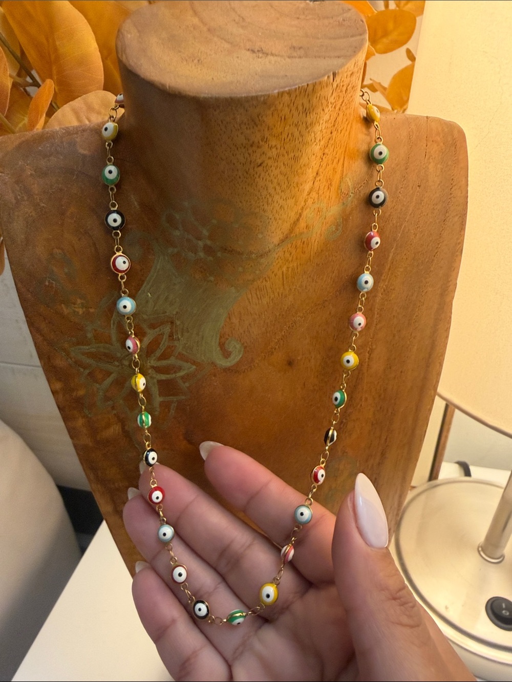 Multicolor Beaded Evil Eye Necklace - Women Jewelry